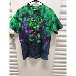 Vintage Alore Marvel Incredible Hulk T-Shirt Mens L Green Tie Dye Graphic Good